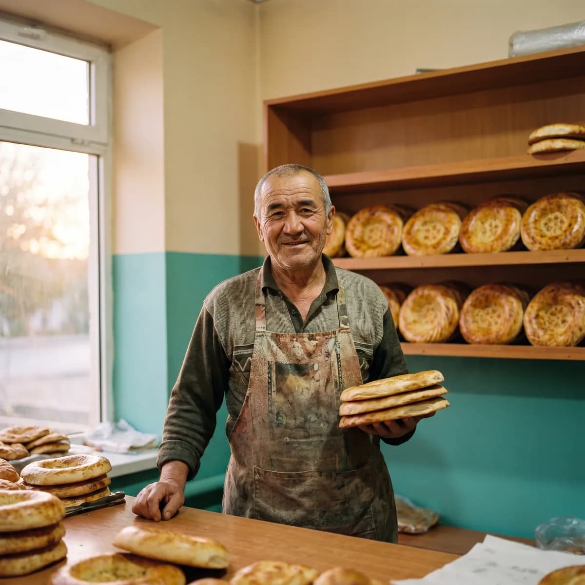 Cafe owner smiling